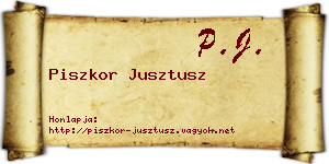 Piszkor Jusztusz névjegykártya